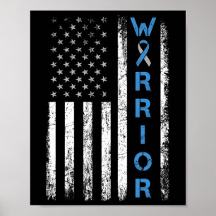 Amerikaanse Vlag Warrior - Type 1 Diabetes Aware Poster