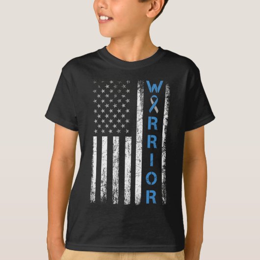 Amerikaanse Vlag Warrior - Type 1 Diabetes Aware T-shirt (Voorkant)