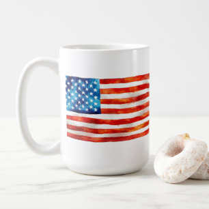 Amerikaanse Vlag Waterverf Schildering Artistiek U Koffiemok
