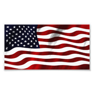 Amerikaanse vlag Waving Foto Afdruk