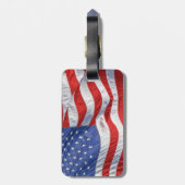 Amerikaanse vlag, Waving in Wind Bagagelabel (Achterkant verticaal)