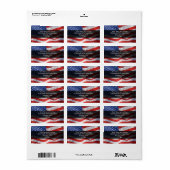 Amerikaanse vlag, Waving in Wind Etiket (Full Sheet)