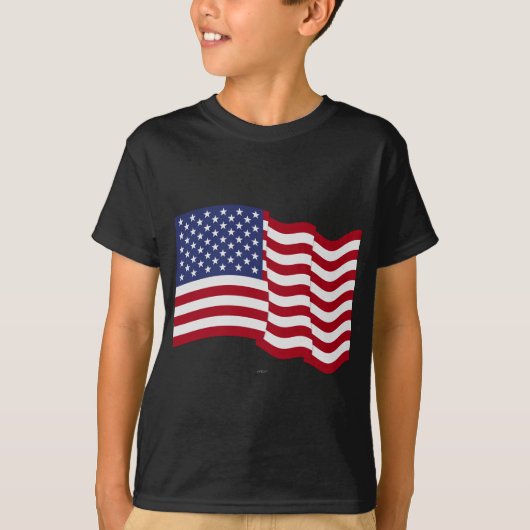 Amerikaanse vlag Waving T-shirt (Voorkant)