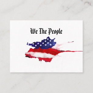 *~* Amerikaanse vlag We the People Waterverf Visitekaartje