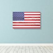 Amerikaanse vlag Weathered Paint Canvas Afdruk (Insitu (Houten vloer))