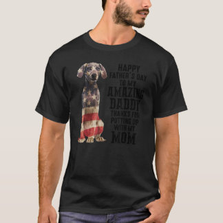 Amerikaanse vlag Weimaraner Papa Gelukkige Vaders T-shirt