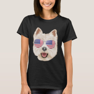 Amerikaanse vlag West Highland Witte Terriër Hond T-shirt
