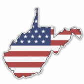 Amerikaanse vlag West Virginia Sticker (Voorkant)