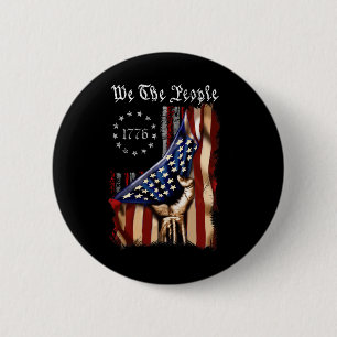 Amerikaanse vlag wij het volk , geschiedenis 1776 ronde button 5,7 cm