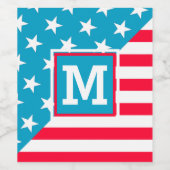 Amerikaanse vlag wijn etiket (Enkel label)