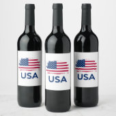 Amerikaanse vlag wijn etiket (Flessen)