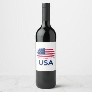Amerikaanse vlag wijn etiket