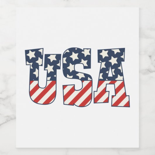 Amerikaanse vlag wijn etiket (Enkel label)