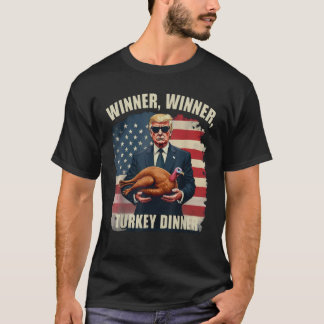 Amerikaanse vlag winnaar Turkije diner Thanksgivin T-shirt