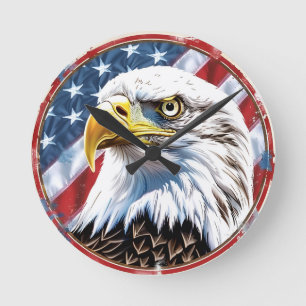 Amerikaanse Vlag Witkopzeearend Klok