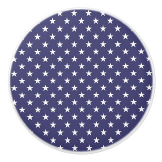 Amerikaanse vlag Witte sterren op vlag blauw Keramische Knop