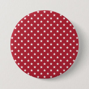 Amerikaanse vlag Witte sterren op vlag Rood Ronde Button 7,6 Cm