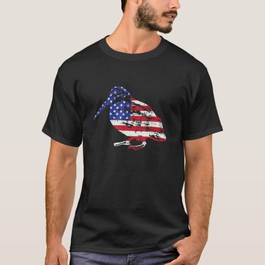 Amerikaanse vlag Woodcock Hunter Timberdoodle Bogs T-shirt (Voorkant)