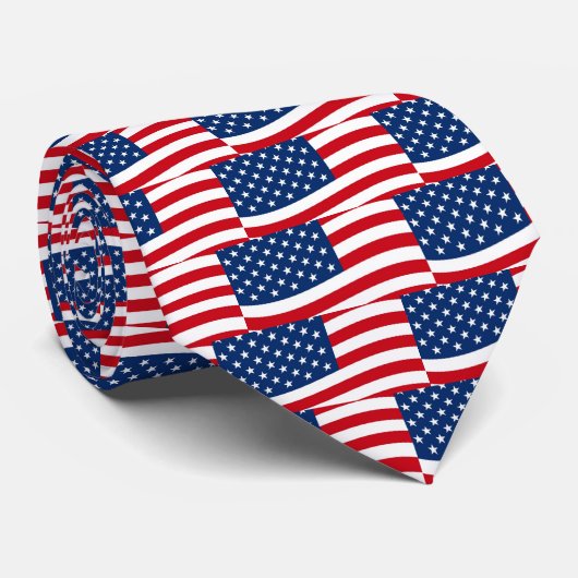 Amerikaanse vlag wuiven Pattern Stropdas (Opgerold)