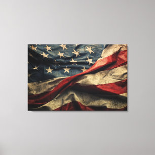 Amerikaanse vlag wuivende stof ontwerp canvas afdruk