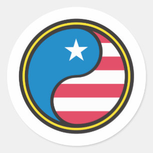 Amerikaanse vlag Yin Yang Ronde Sticker