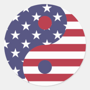 Amerikaanse vlag Yin Yang stickers