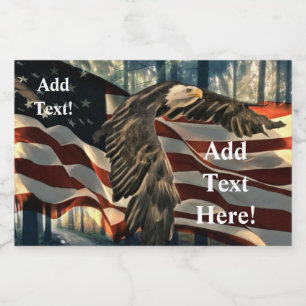 Amerikaanse vlag Zeearend Voedselcontainer Etiket