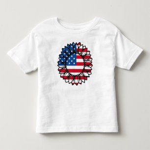 Amerikaanse vlag Zonnebloem-32222 Kinder Shirts