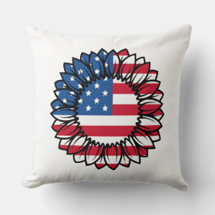 Amerikaanse vlag Zonnebloem-32222 Kussen