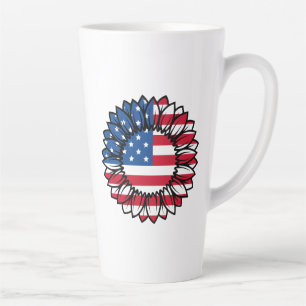 Amerikaanse vlag Zonnebloem-32222 Latte Mok