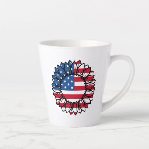 Amerikaanse vlag Zonnebloem-32222 Latte Mok