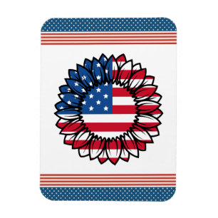 Amerikaanse vlag Zonnebloem-32222 Magneet