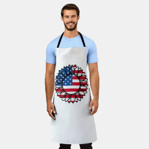 Amerikaanse vlag Zonnebloem-32222 Schort