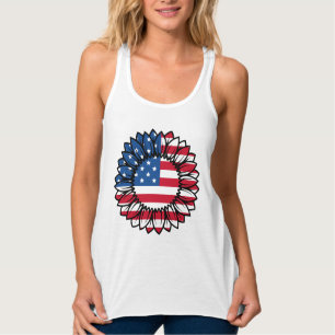 Amerikaanse vlag Zonnebloem-32222 Tanktop