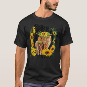 Amerikaanse Vlag Zonnebloem Baby En Moeder Schotse T-shirt