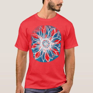 Amerikaanse vlag Zonnebloem  op 4 juli Indepe T-shirt