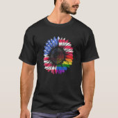 Amerikaanse vlag zonnebloem t-shirt (Voorkant)