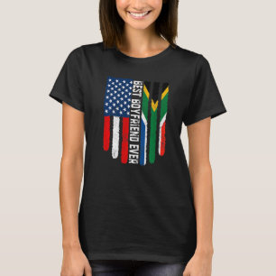 Amerikaanse vlag Zuid-Afrika vlag Beste boyvriend T-shirt