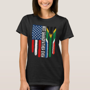 Amerikaanse vlag Zuid-Afrika vlag Beste grootvader T-shirt