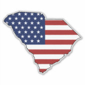 Amerikaanse vlag Zuid-Carolina Sticker (Voorkant)