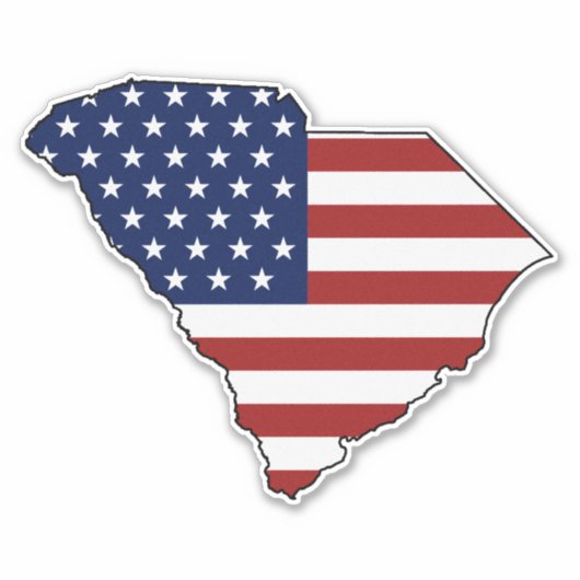 Amerikaanse vlag Zuid-Carolina Sticker (Voorkant)