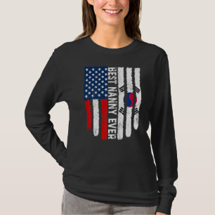Amerikaanse vlag Zuid-Korea vlag beste nanny ooit  T-shirt