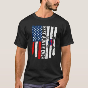 Amerikaanse vlag Zuid-Korea vlag Beste tante Ever T-shirt