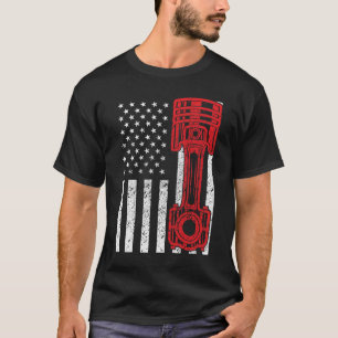 Amerikaanse vlag zuiger t-shirt