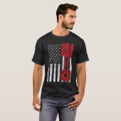 Amerikaanse vlag zuiger t-shirt (Voorkant volledig)