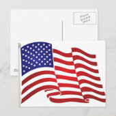 Amerikaanse vlag zwaaien briefkaart (Voorkant / Achterkant)