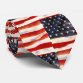 Amerikaanse vlag zwaait in de wind stropdas (Opgerold)