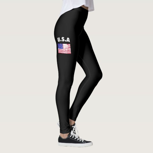 Amerikaanse vlag zwarte leggings Amerikaanse vlag (Rechts)