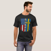 Amerikaanse vlag & Zweden vlag beste grote broer o T-shirt (Voorkant volledig)