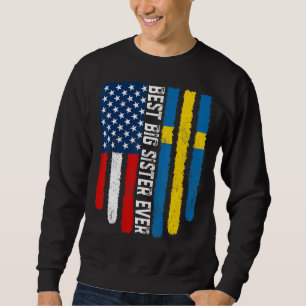Amerikaanse vlag & Zweden vlag Beste grote zuster Trui